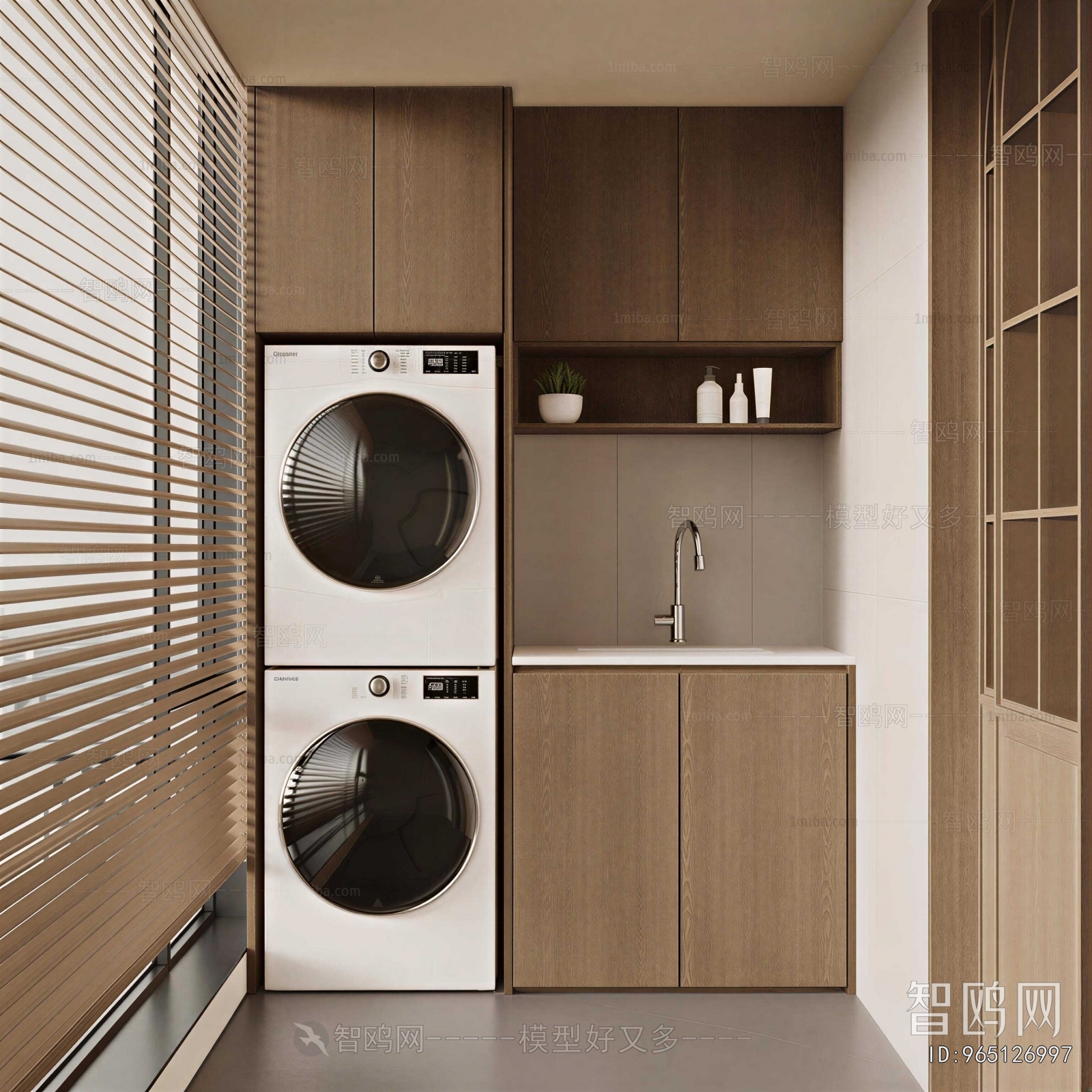 Japanese Style Balcony Laundry Room