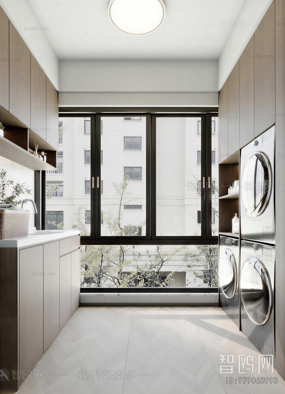 Modern Balcony Laundry Room