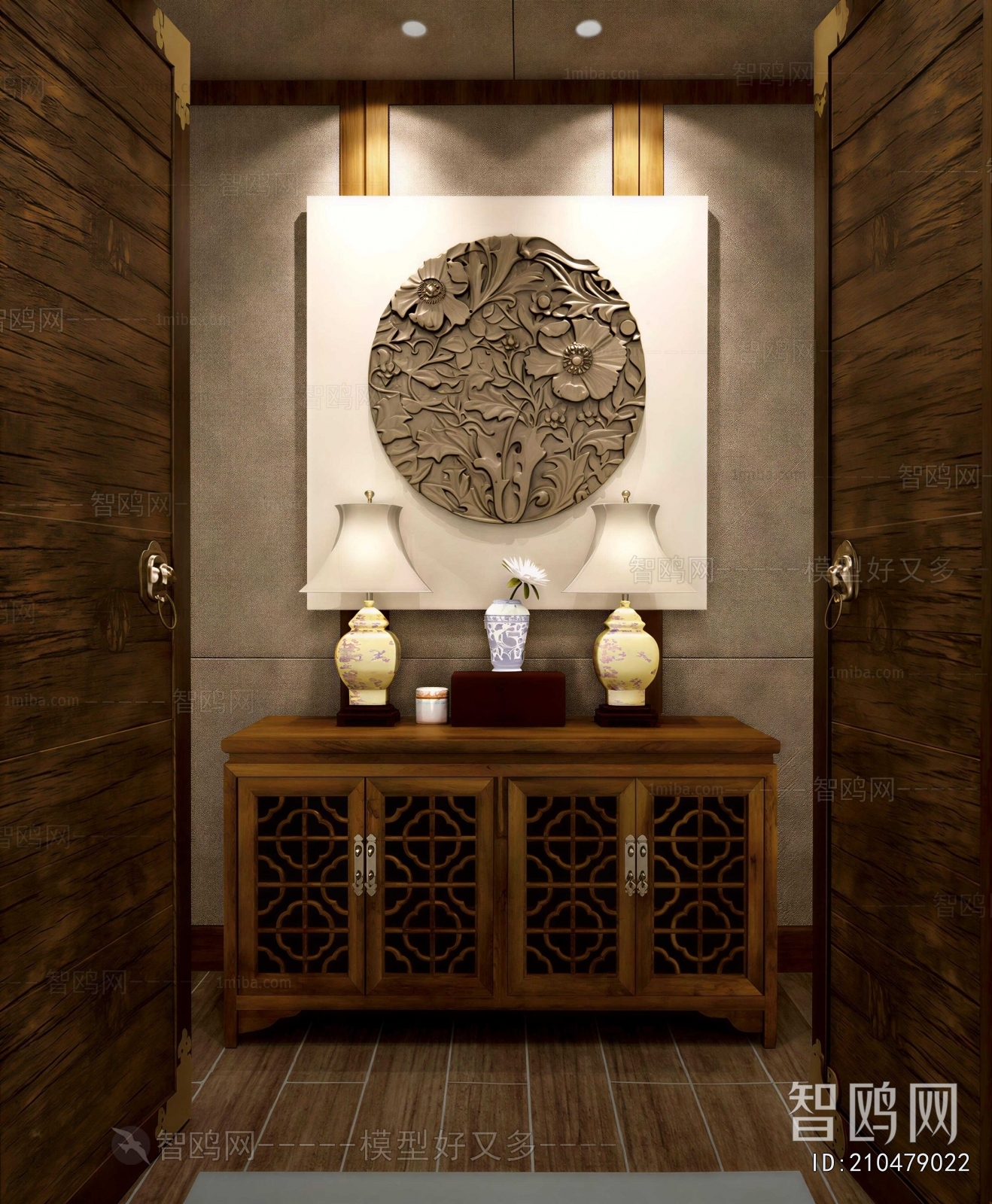 New Chinese Style Entrance Cabinet
