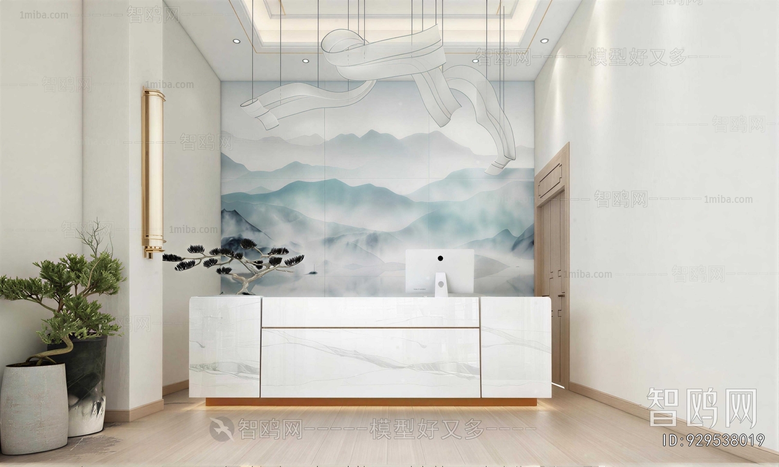 New Chinese Style Office Reception Desk