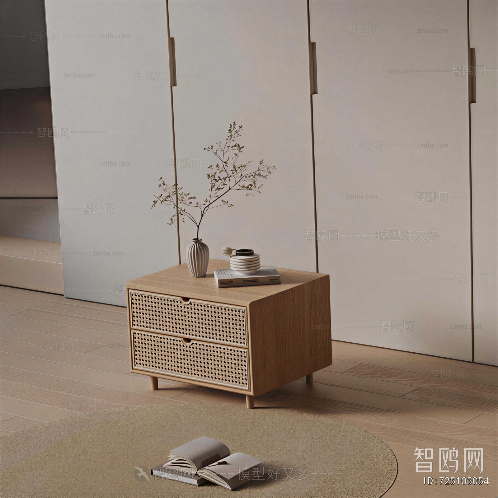 Japanese Style Bedside Cupboard