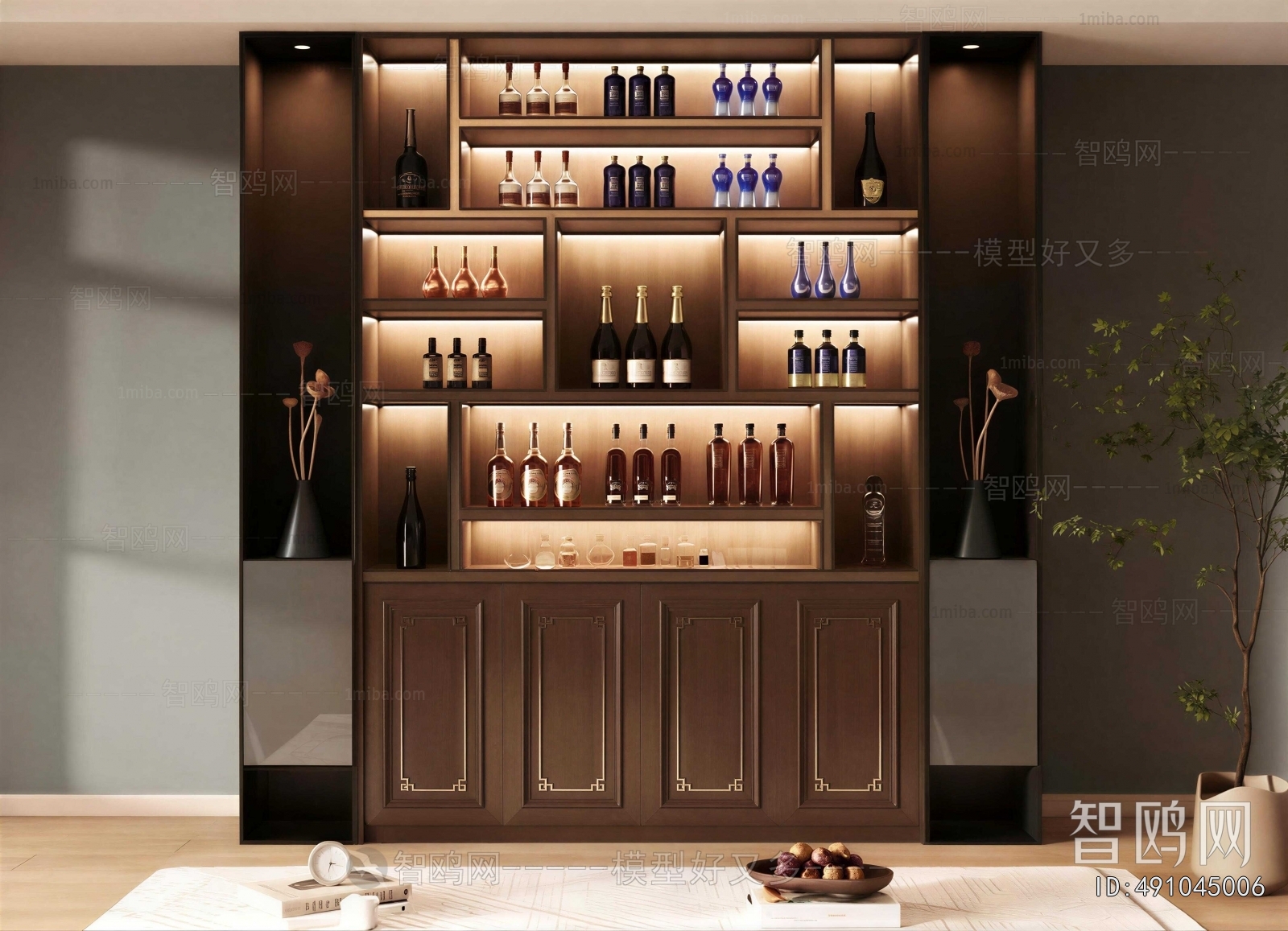 New Chinese Style Wine Cabinet