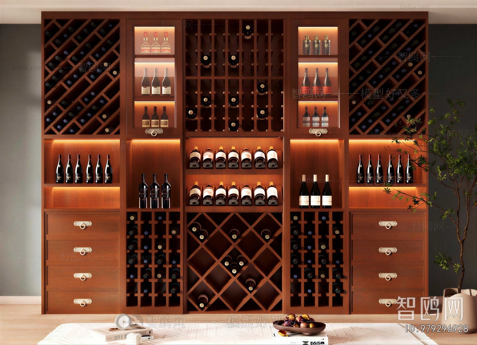 New Chinese Style Wine Cabinet