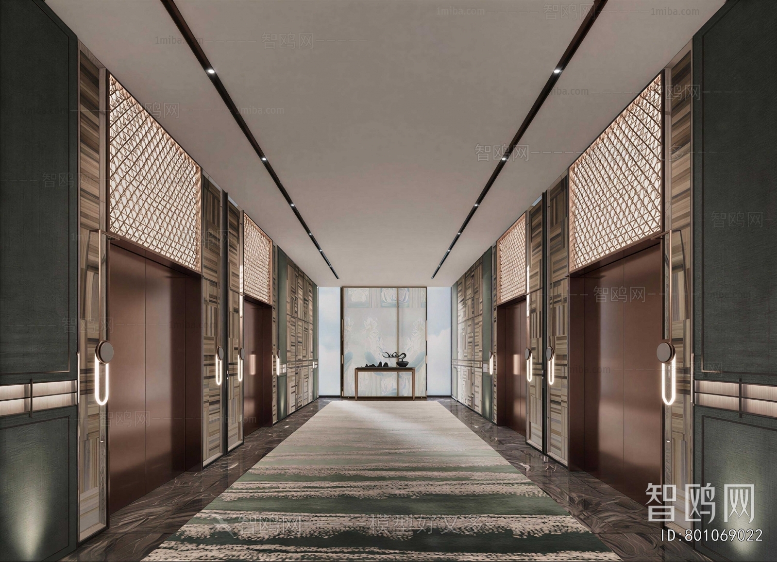 New Chinese Style Elevator Hall