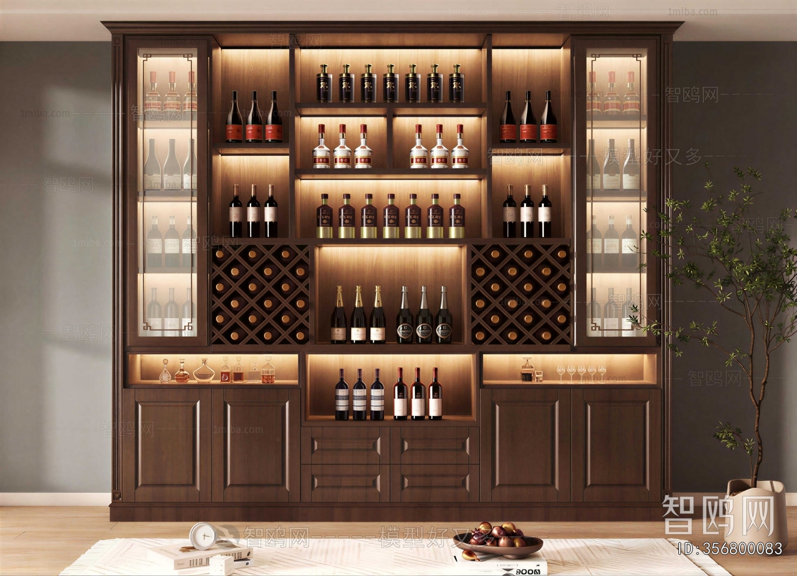 New Chinese Style Wine Cabinet