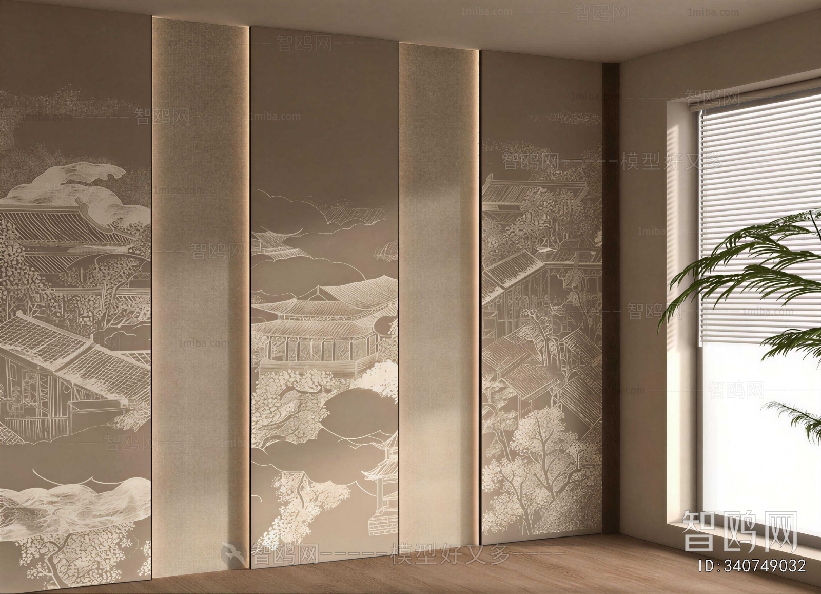 New Chinese Style TV Wall