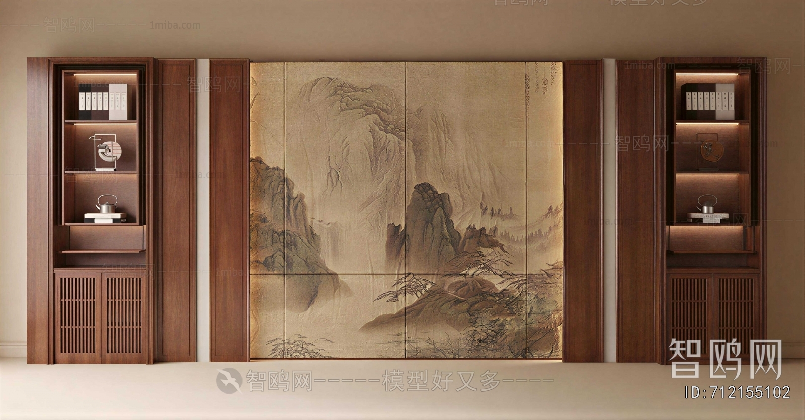 New Chinese Style TV Wall