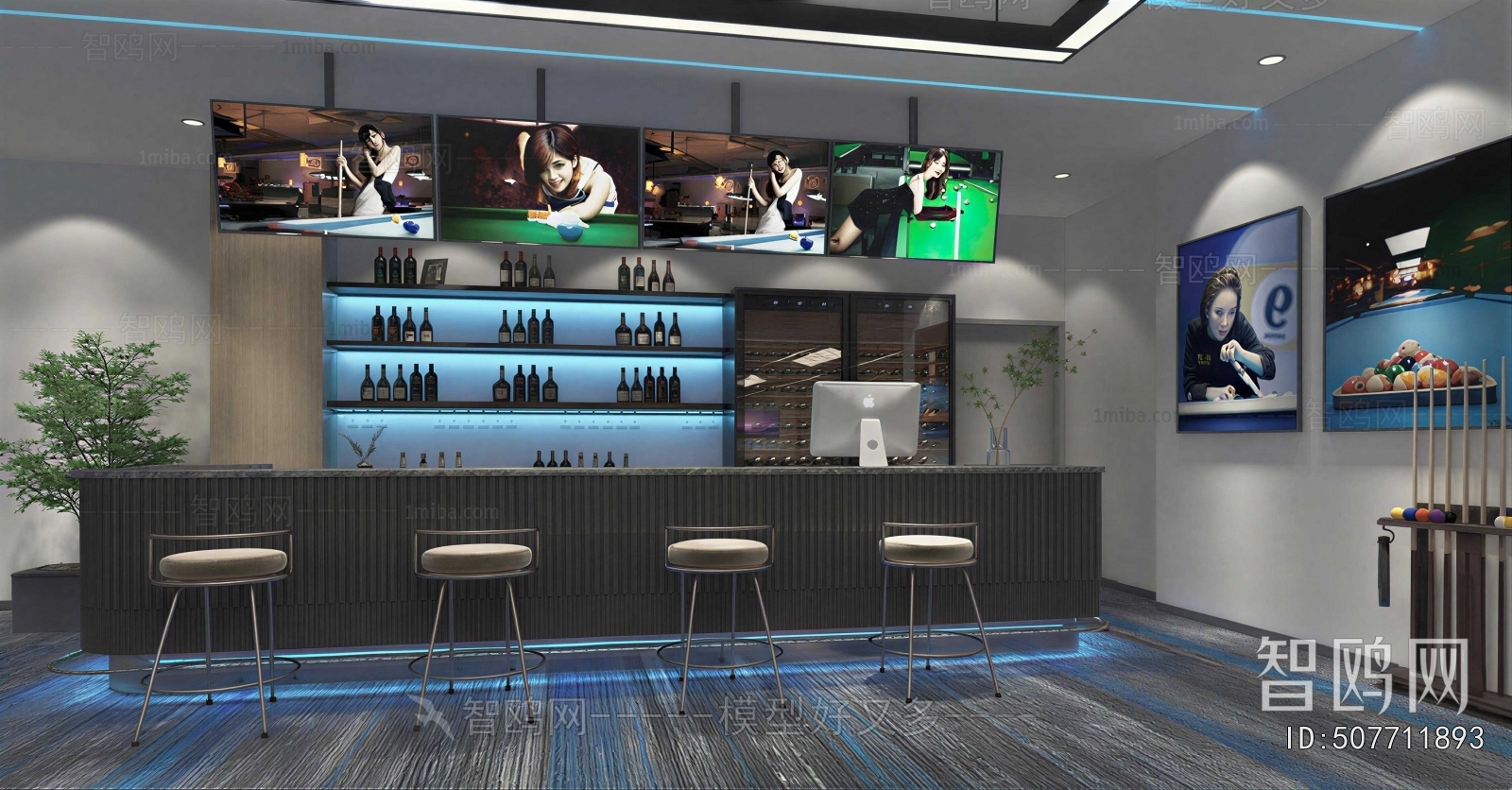 Modern Billiard Room