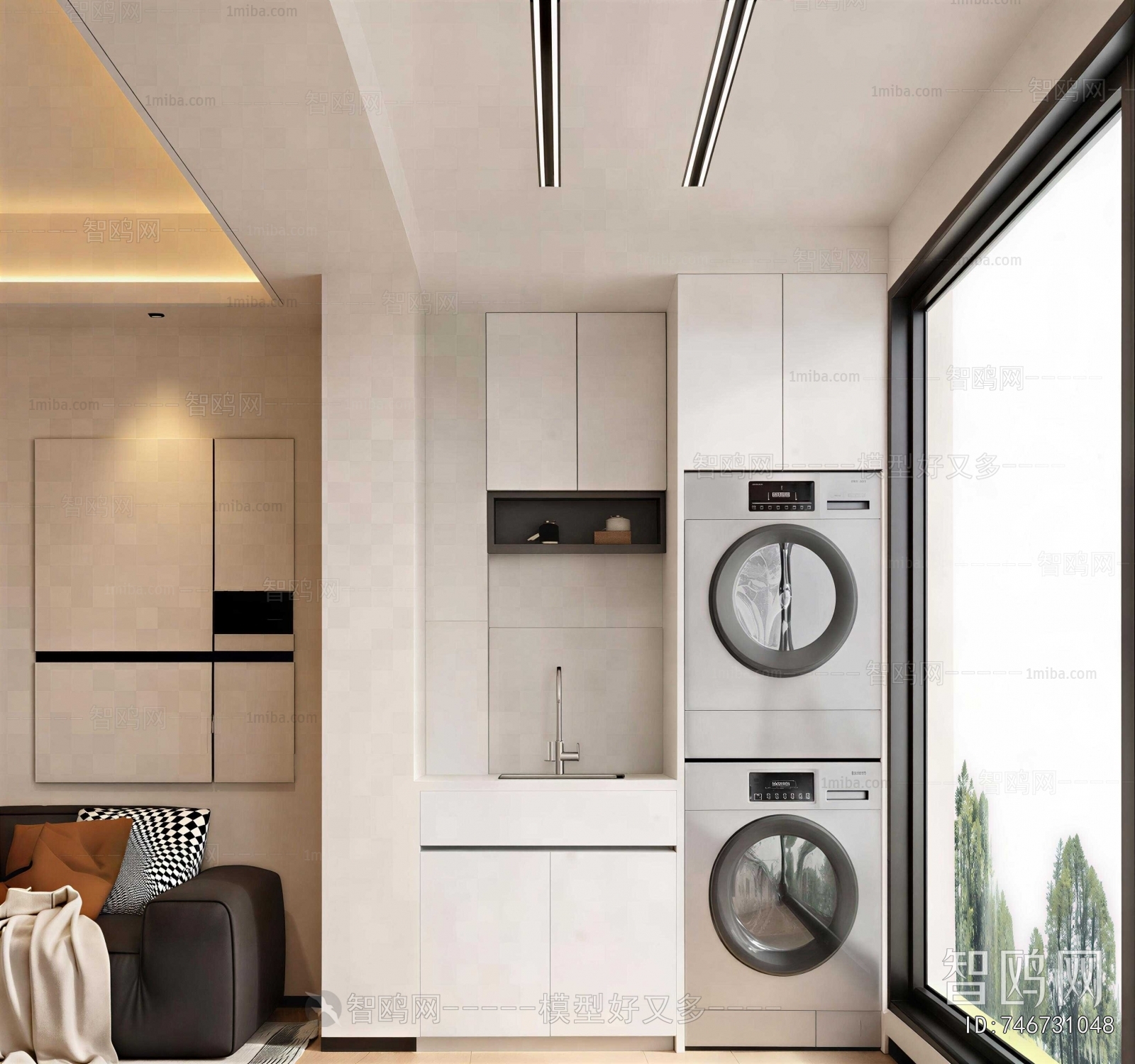 Modern Balcony Laundry Room