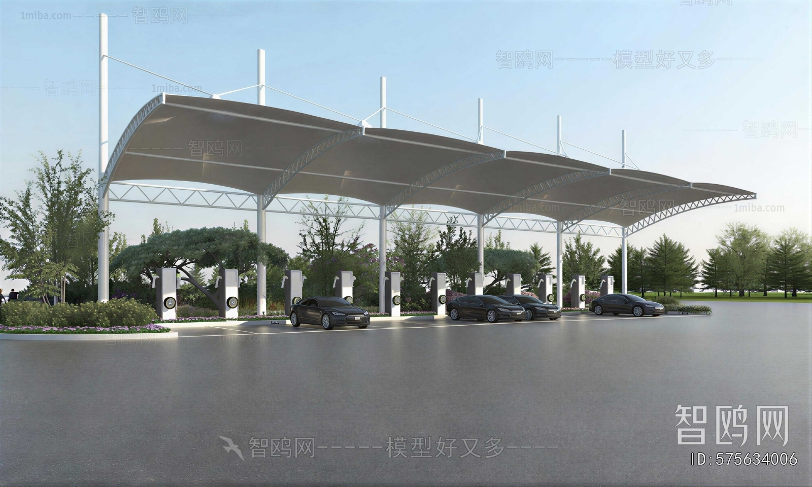 Modern Outdoor Parking Lot