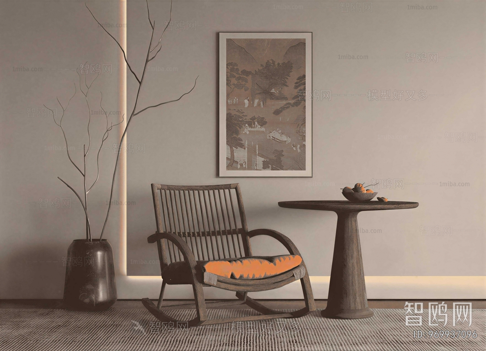 Wabi-sabi Style Rocking Chair