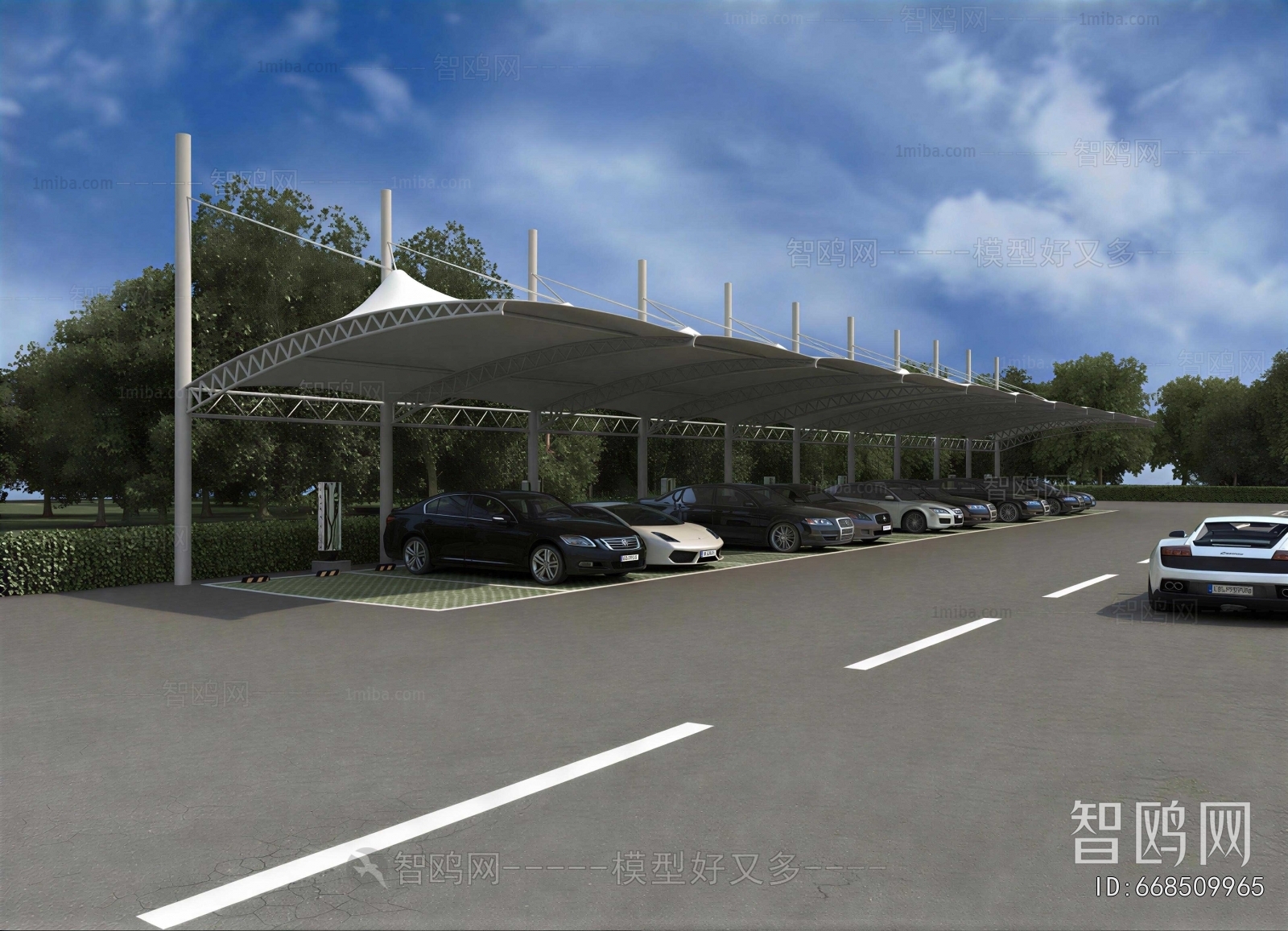 Modern Outdoor Parking Lot