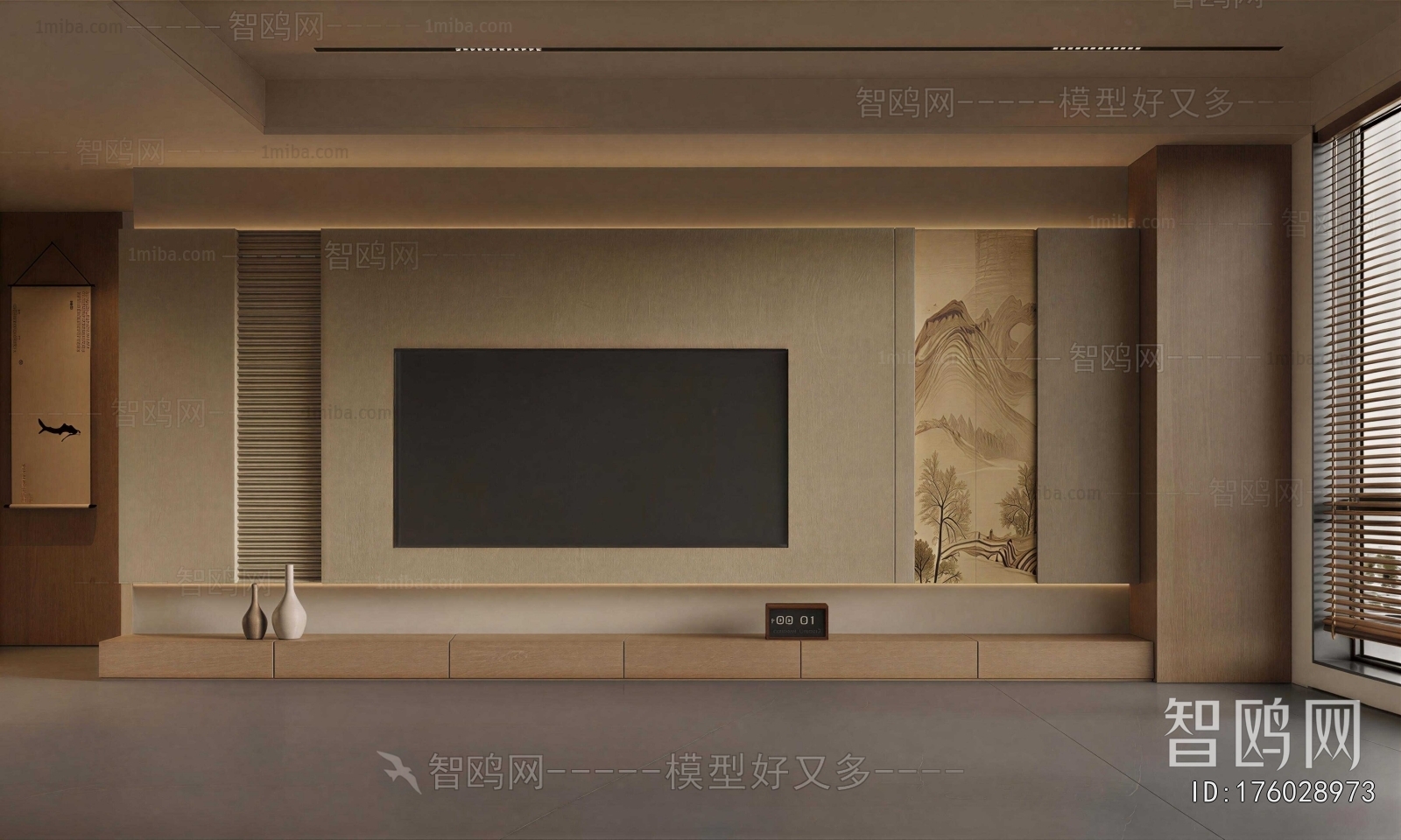 New Chinese Style TV Wall