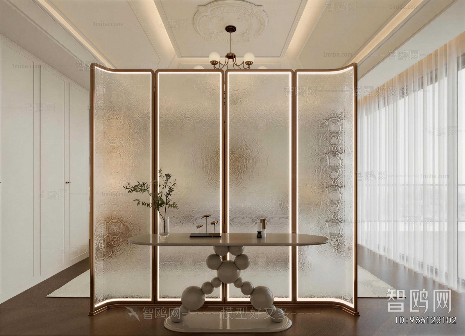 French Style Glass Screen Partition