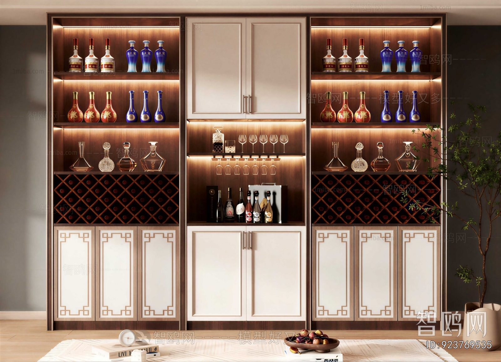 New Chinese Style Wine Cabinet