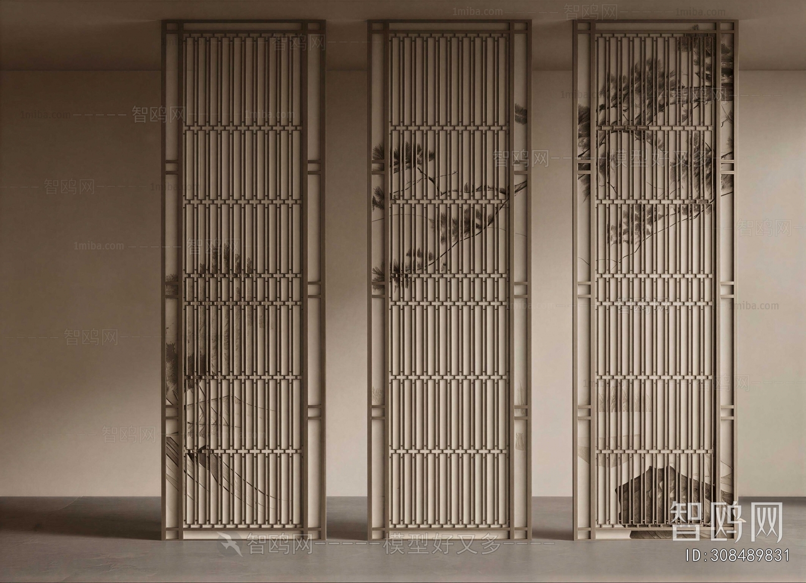 New Chinese Style Wooden Screen Partition