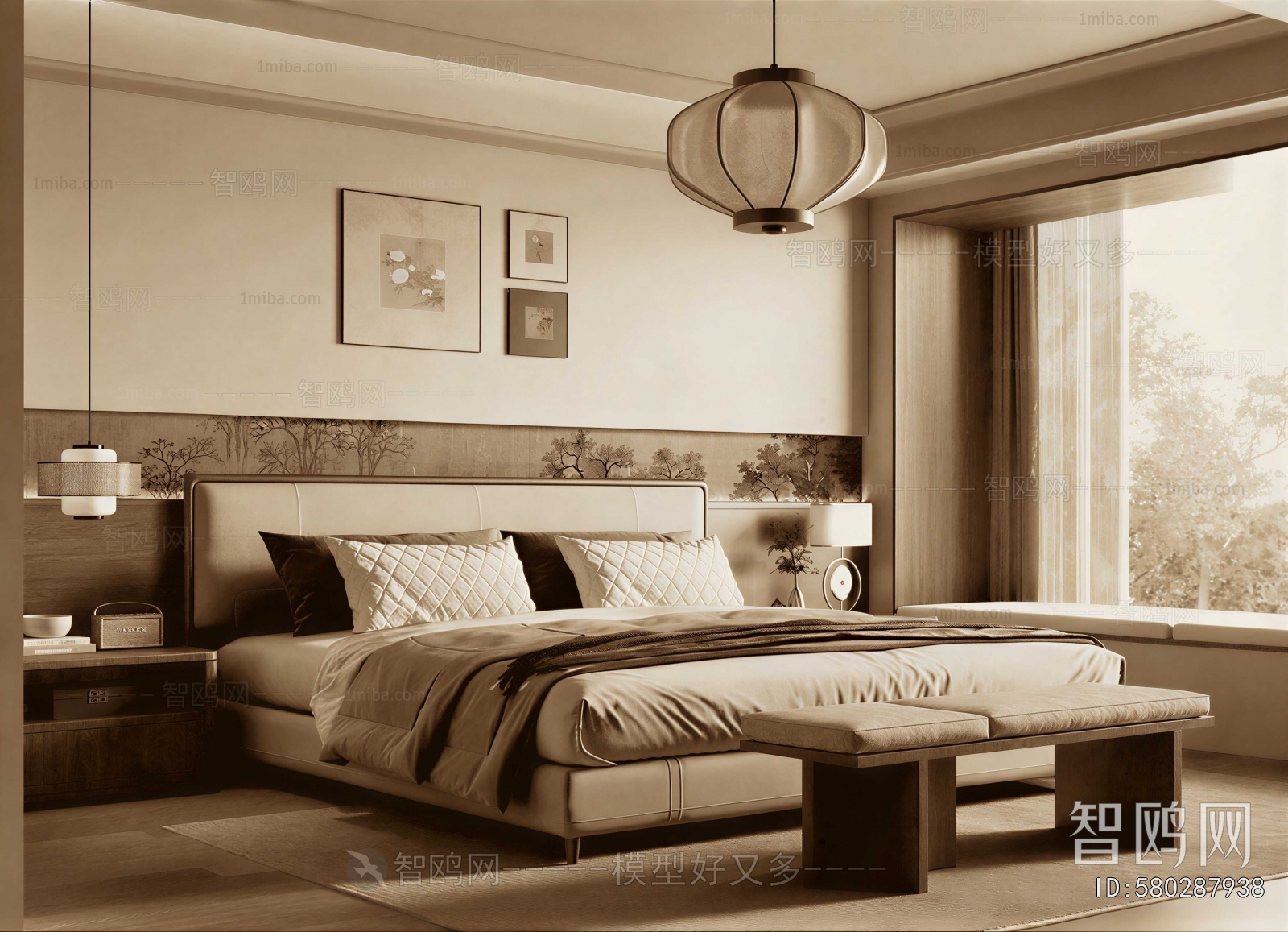 New Chinese Style Bedroom