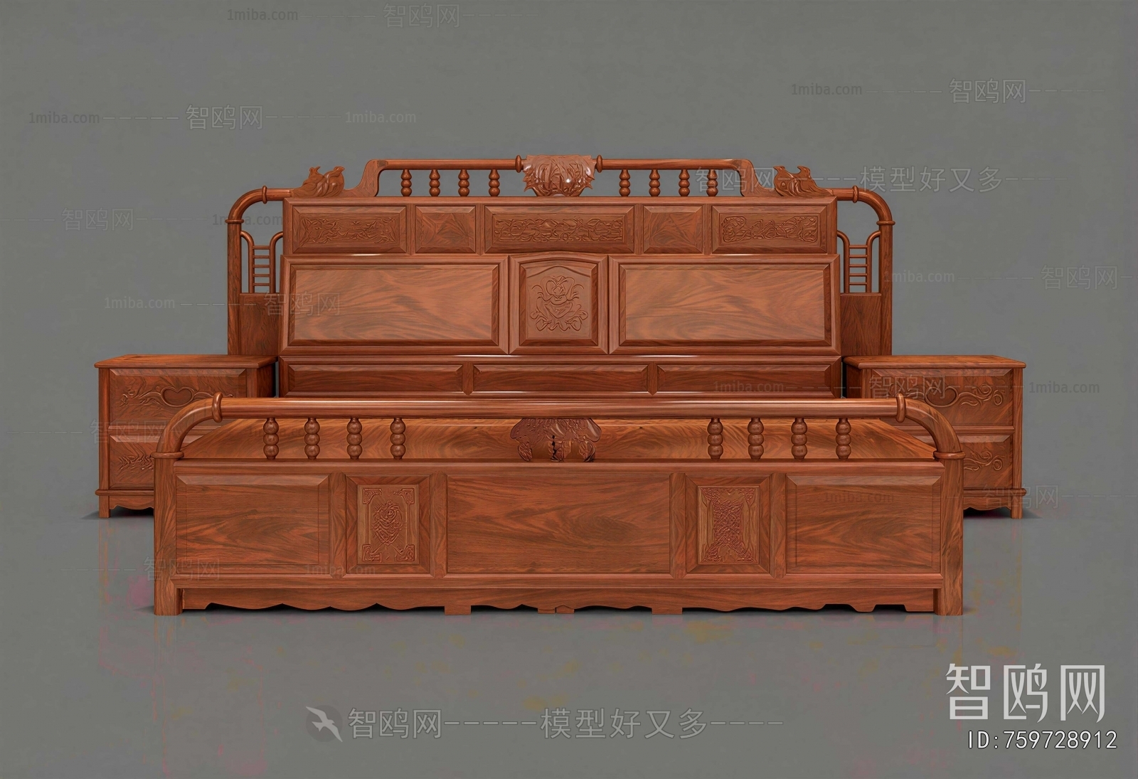 New Chinese Style Double Bed