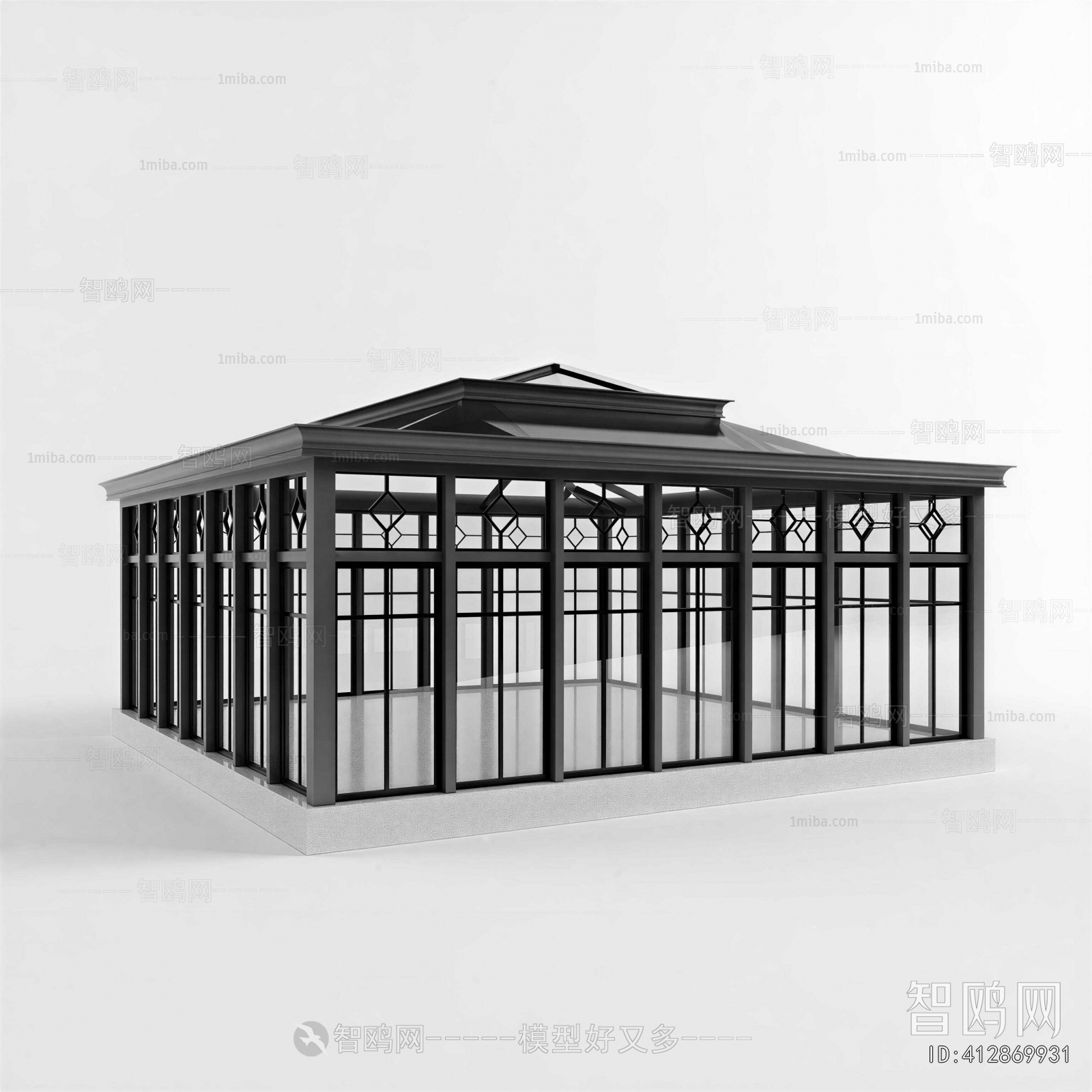 New Chinese Style Glass Sun Room