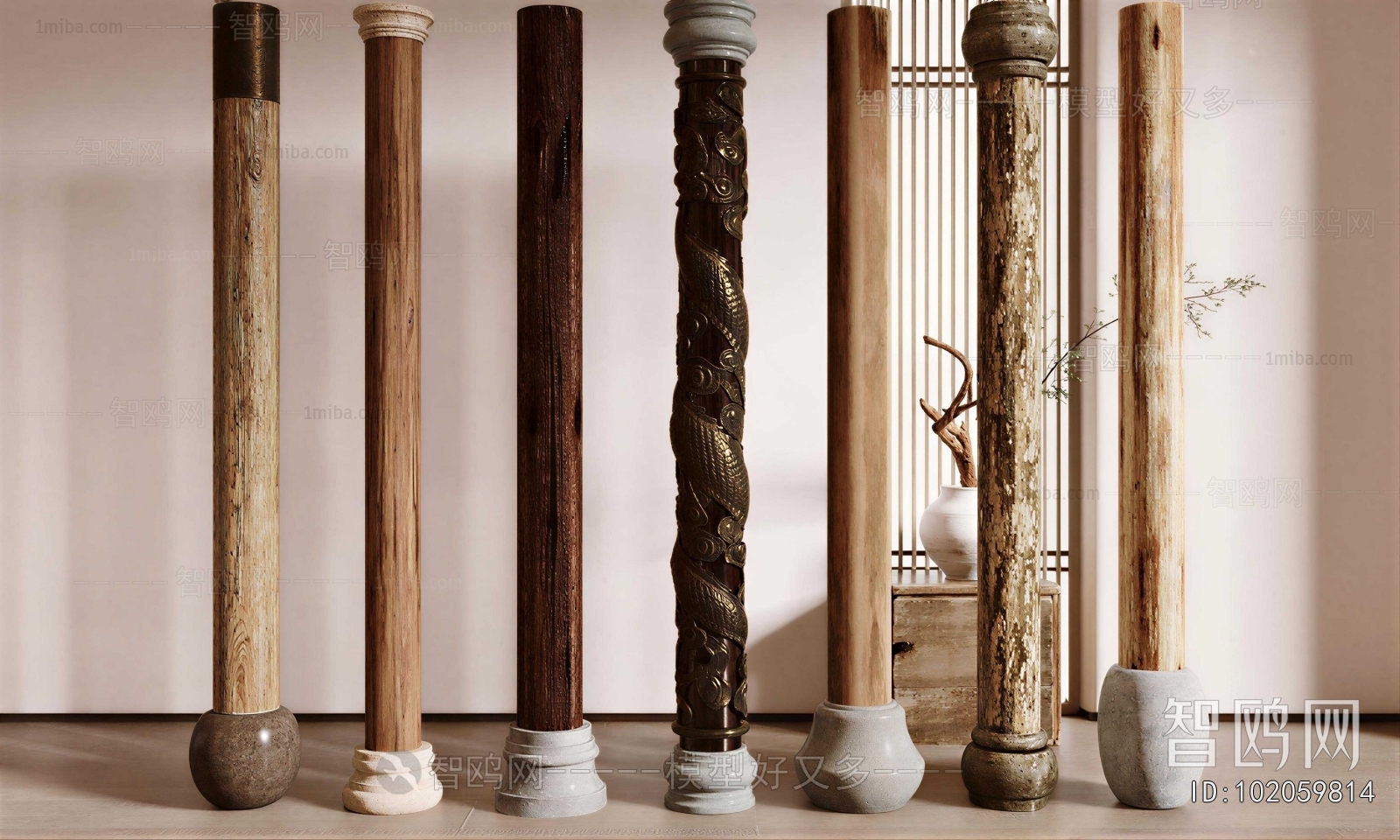 Wabi-sabi Style Column