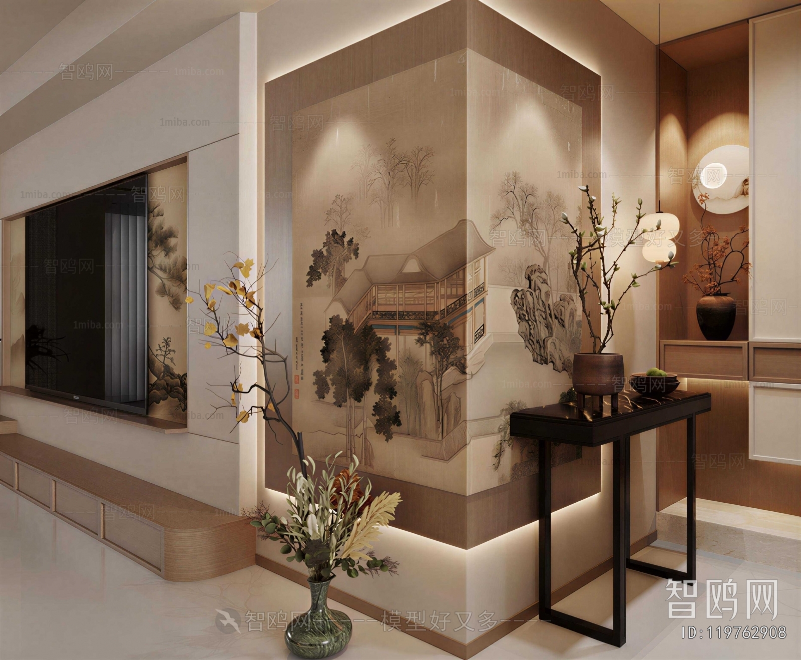 New Chinese Style A Living Room