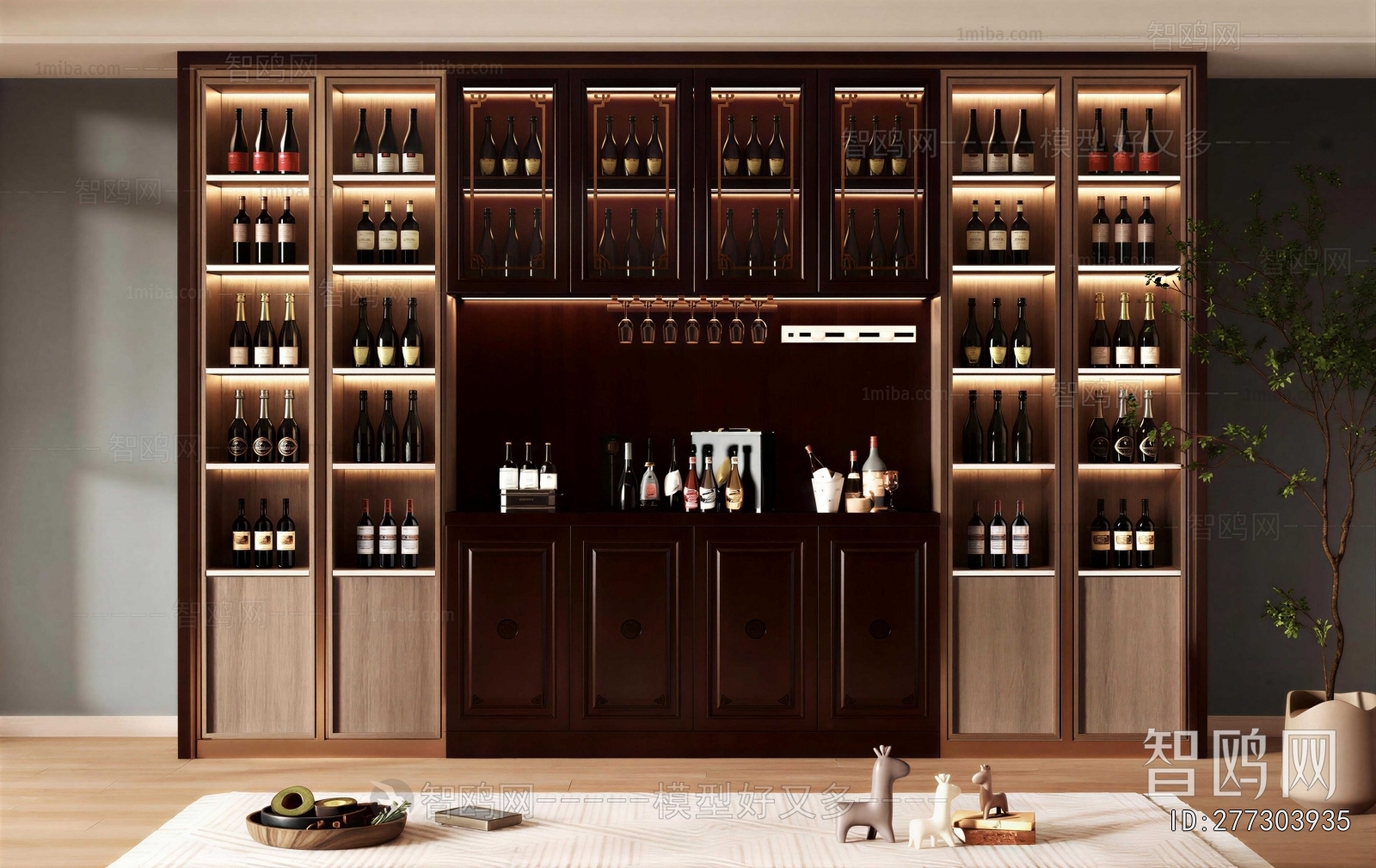 New Chinese Style Wine Cabinet