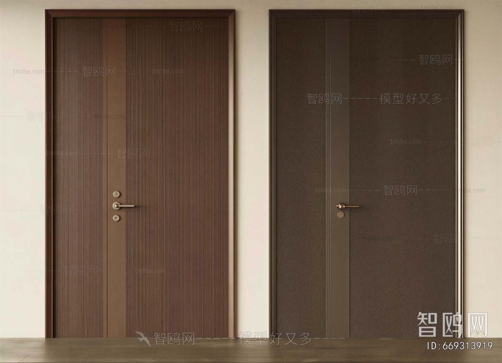 Modern Unequal Double Door