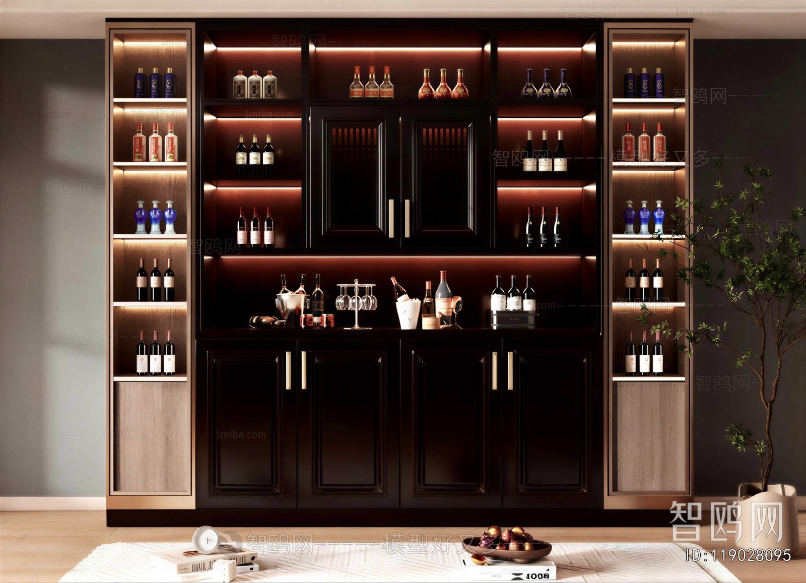 New Chinese Style Wine Cabinet