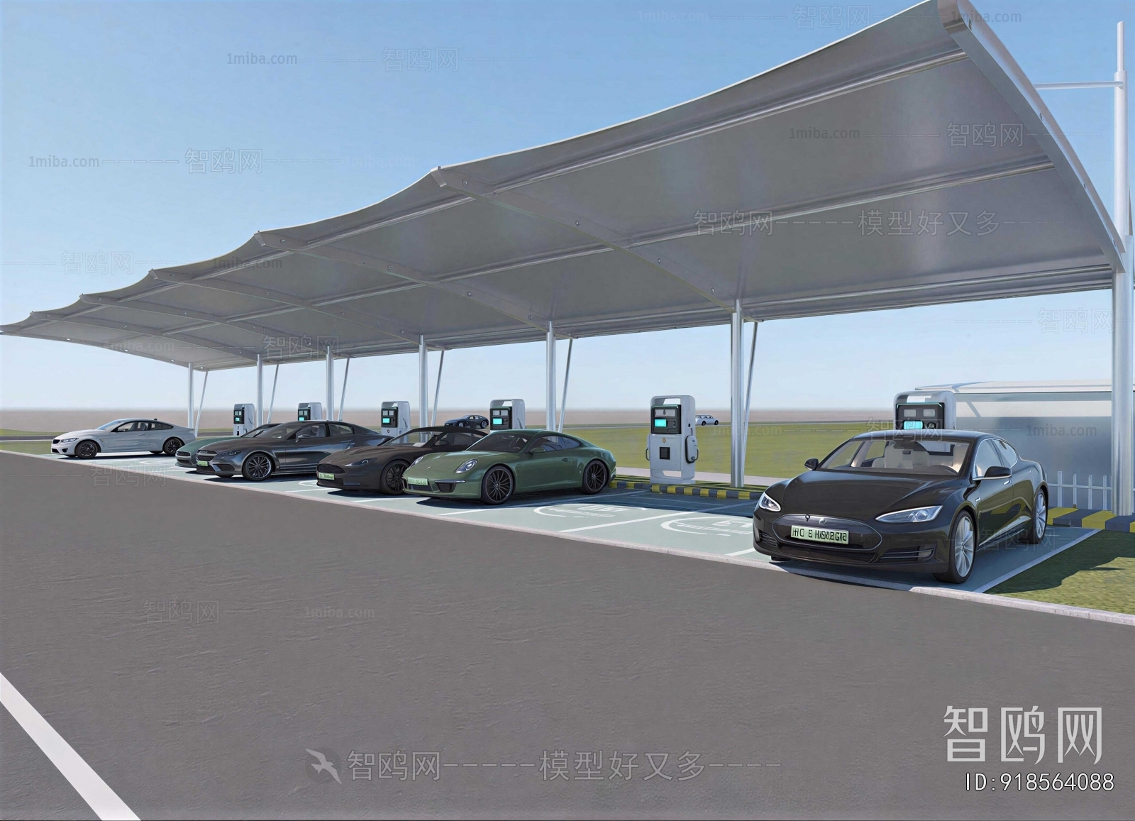 Modern Outdoor Parking Lot