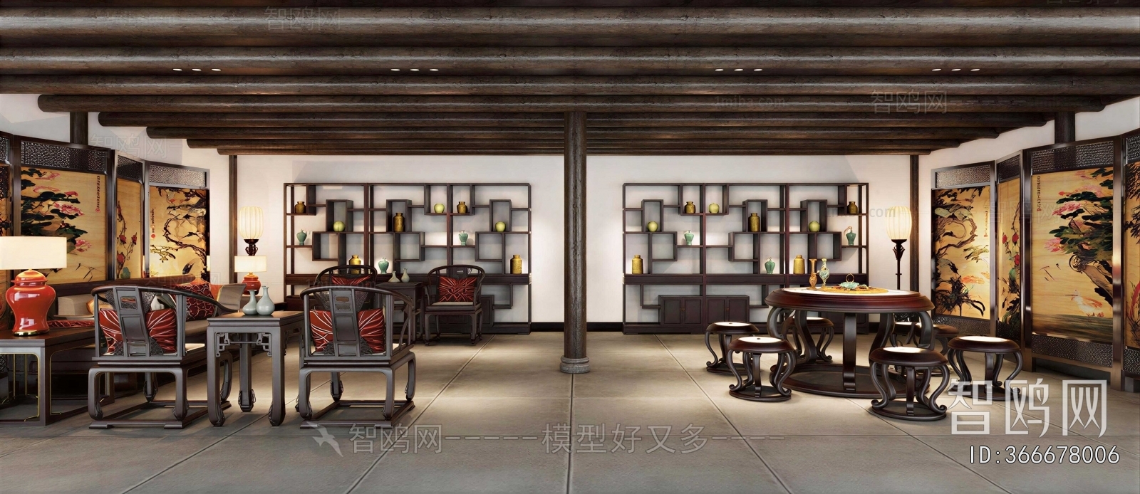 New Chinese Style A Living Room