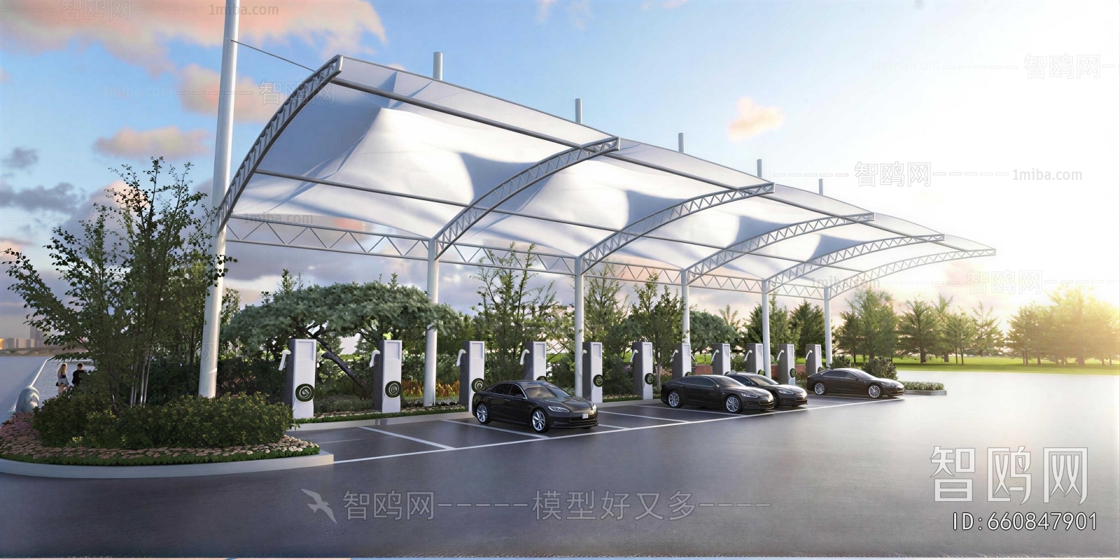 Modern Outdoor Parking Lot