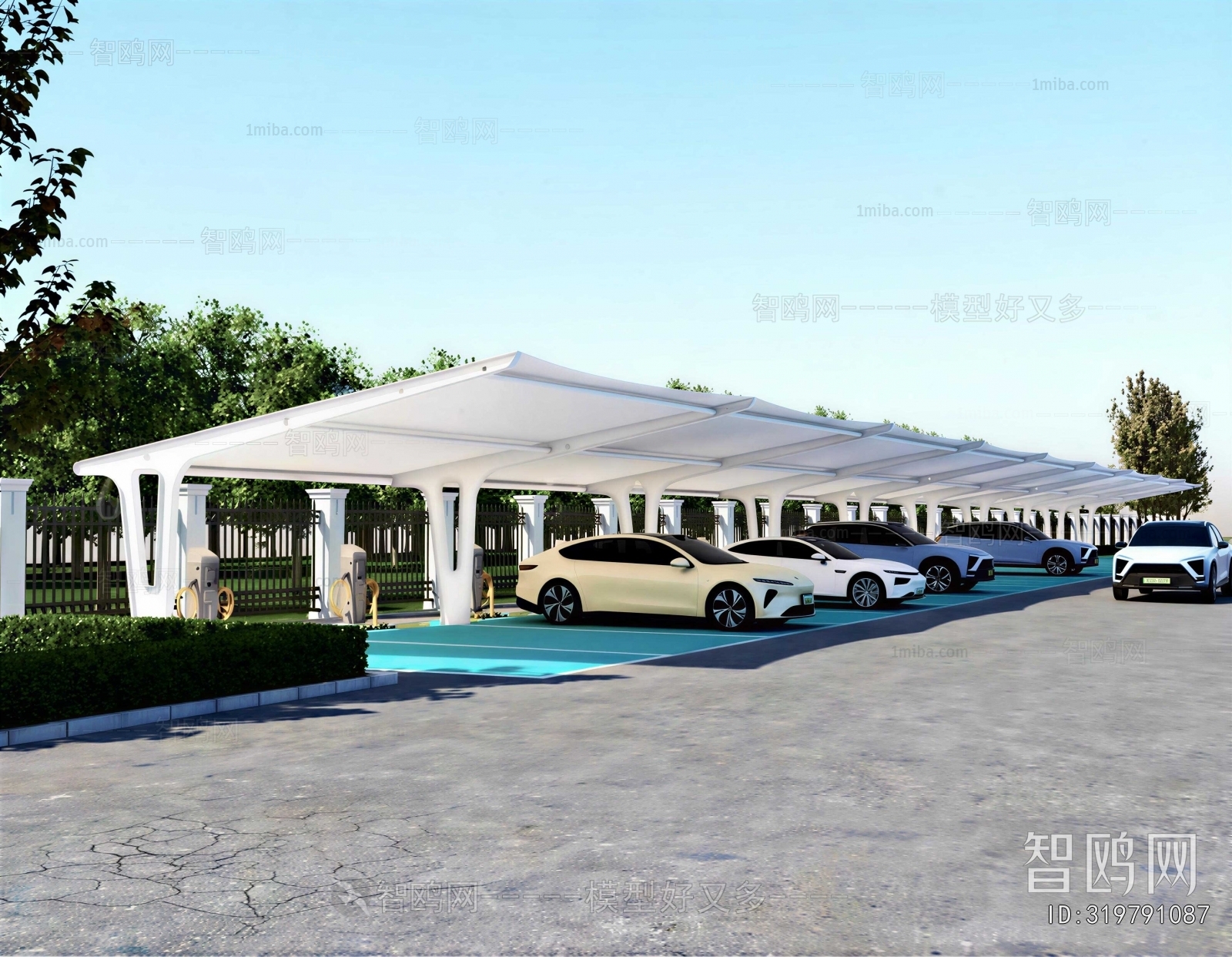 Modern Outdoor Parking Lot
