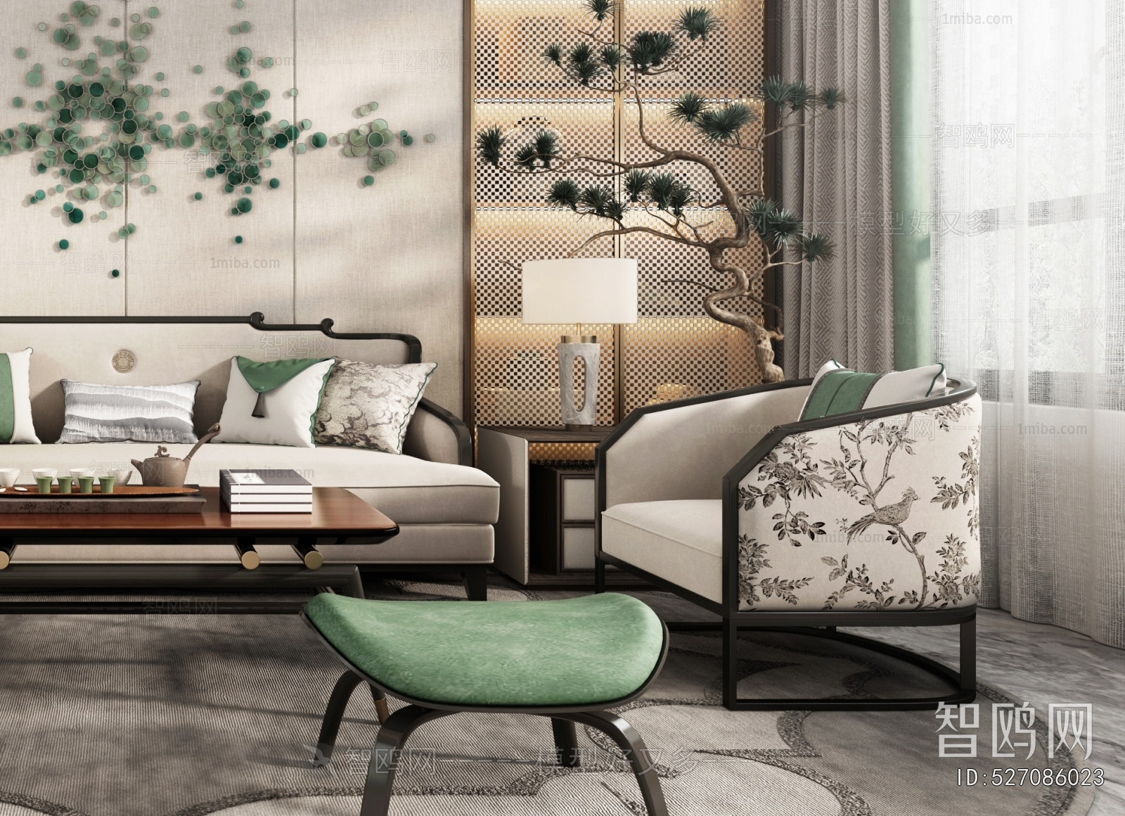 New Chinese Style A Living Room
