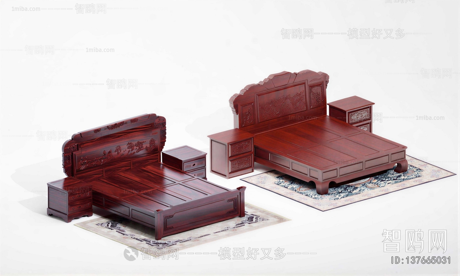 New Chinese Style Double Bed