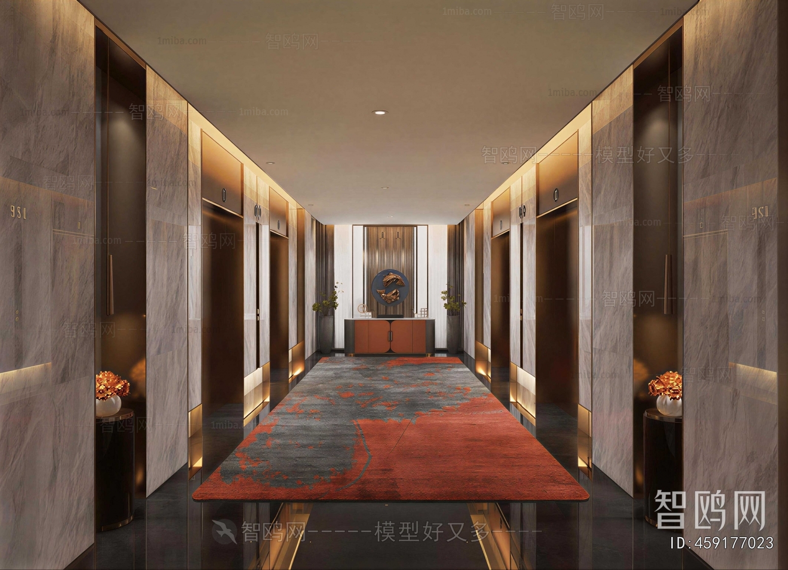 New Chinese Style Elevator Hall