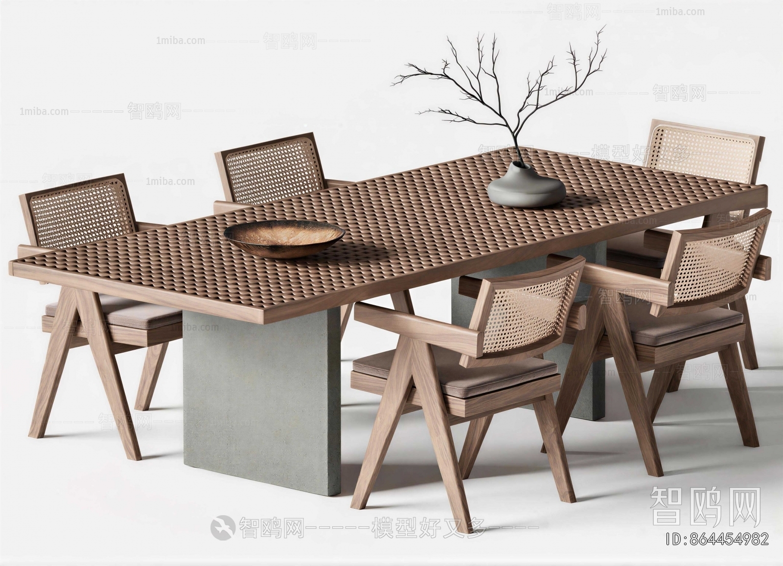 Wabi-sabi Style Dining Table And Chairs