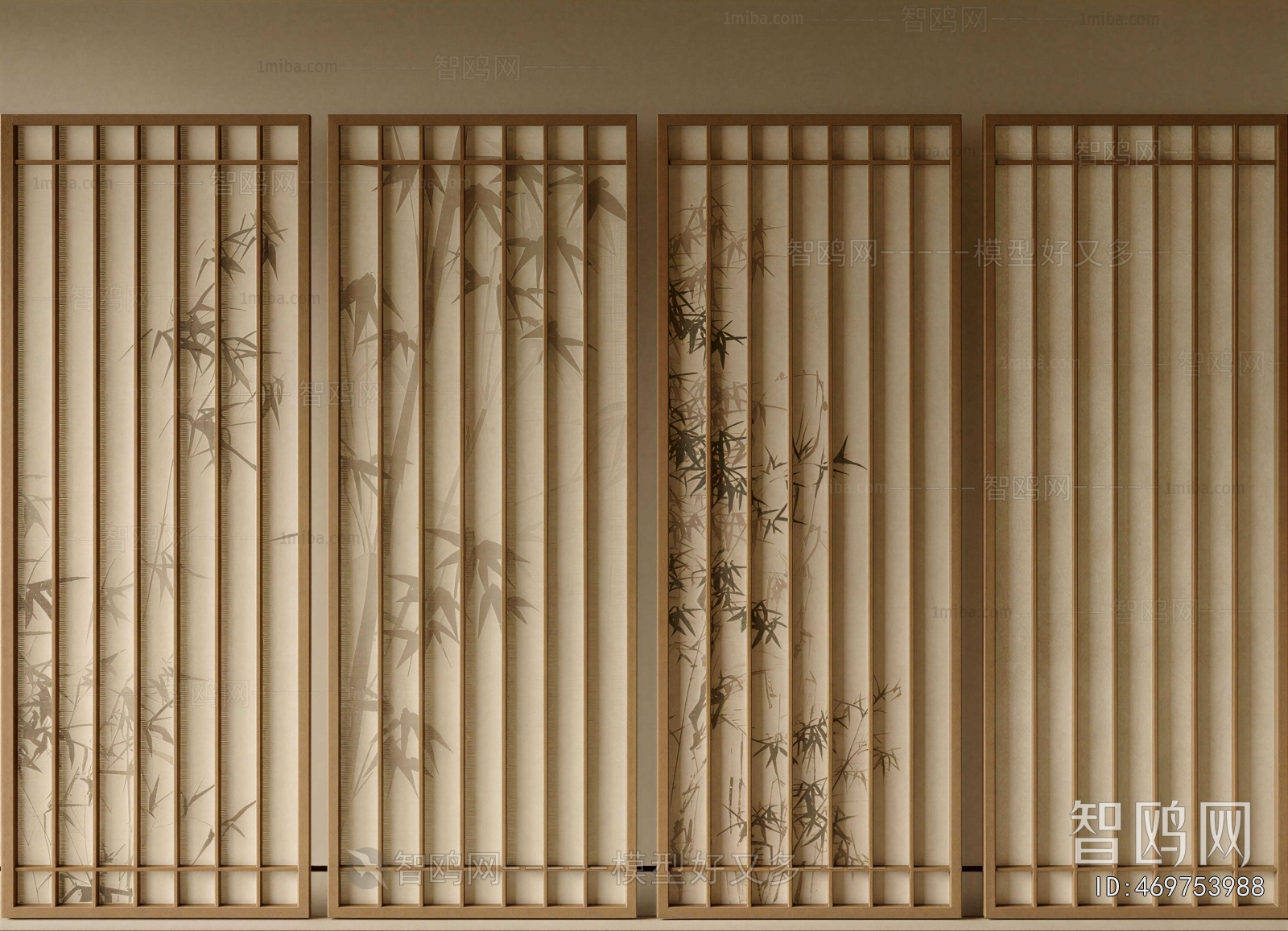 New Chinese Style Wooden Screen Partition