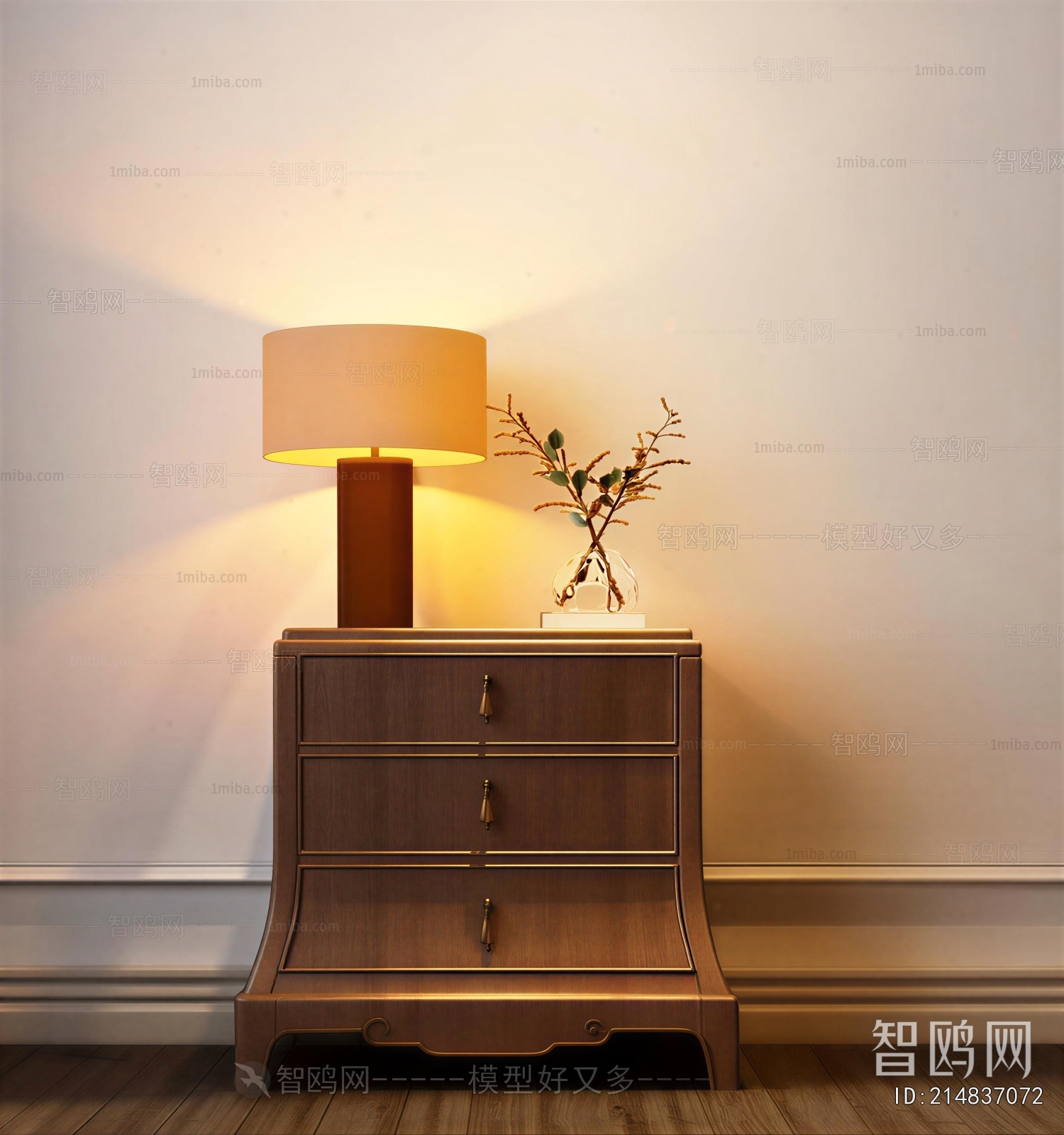 New Chinese Style Bedside Cupboard