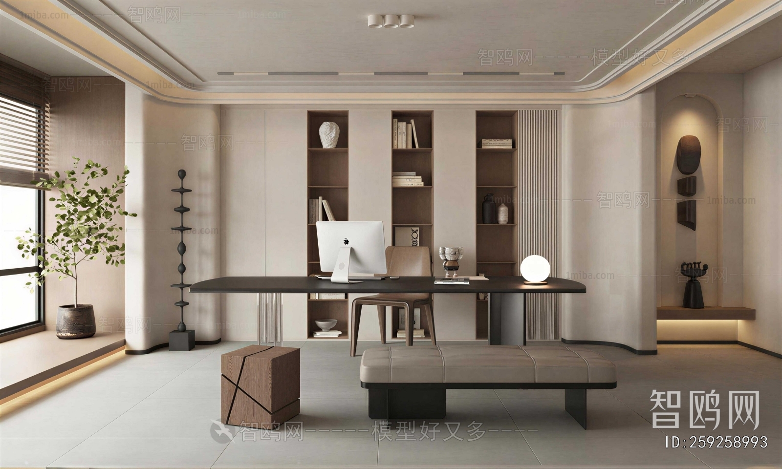 Wabi-sabi Style Study Space