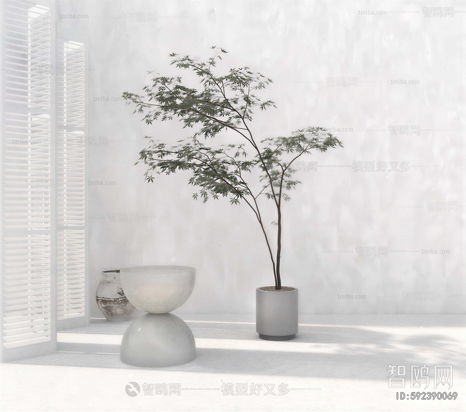 Wabi-sabi Style Ground Green Plant Potted Plants