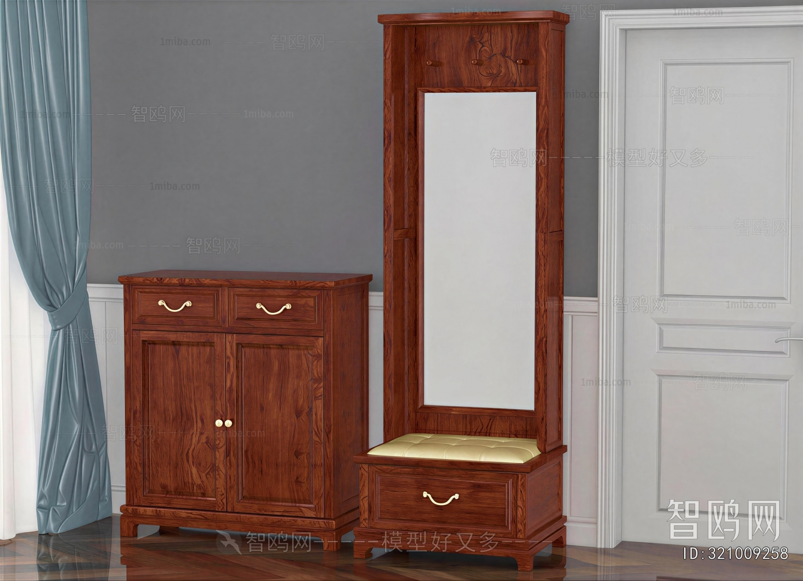 New Chinese Style Shoe Cabinet