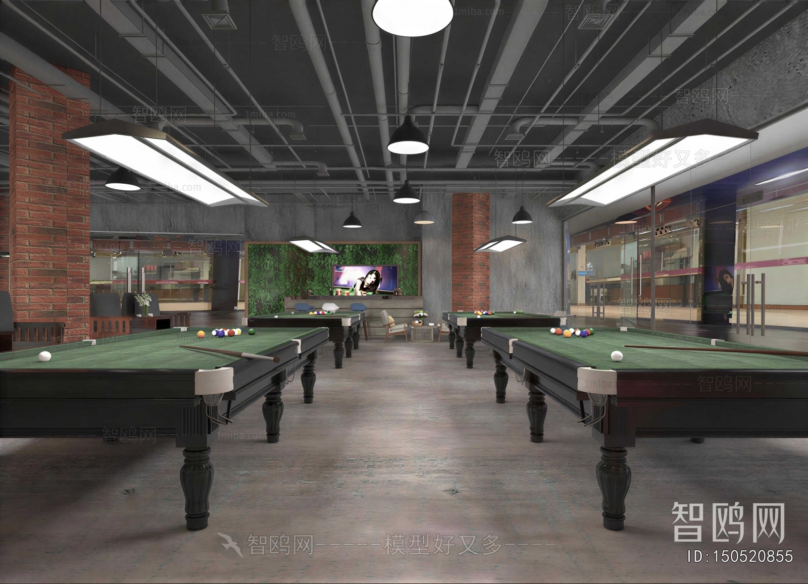 Industrial Style Billiard Room