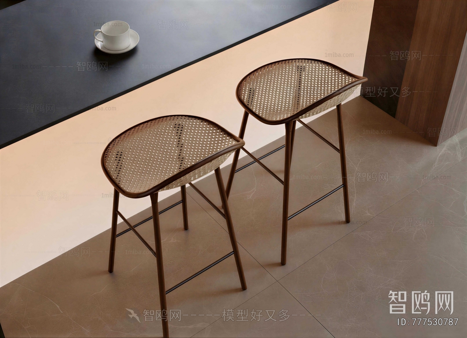 Wabi-sabi Style Bar Chair