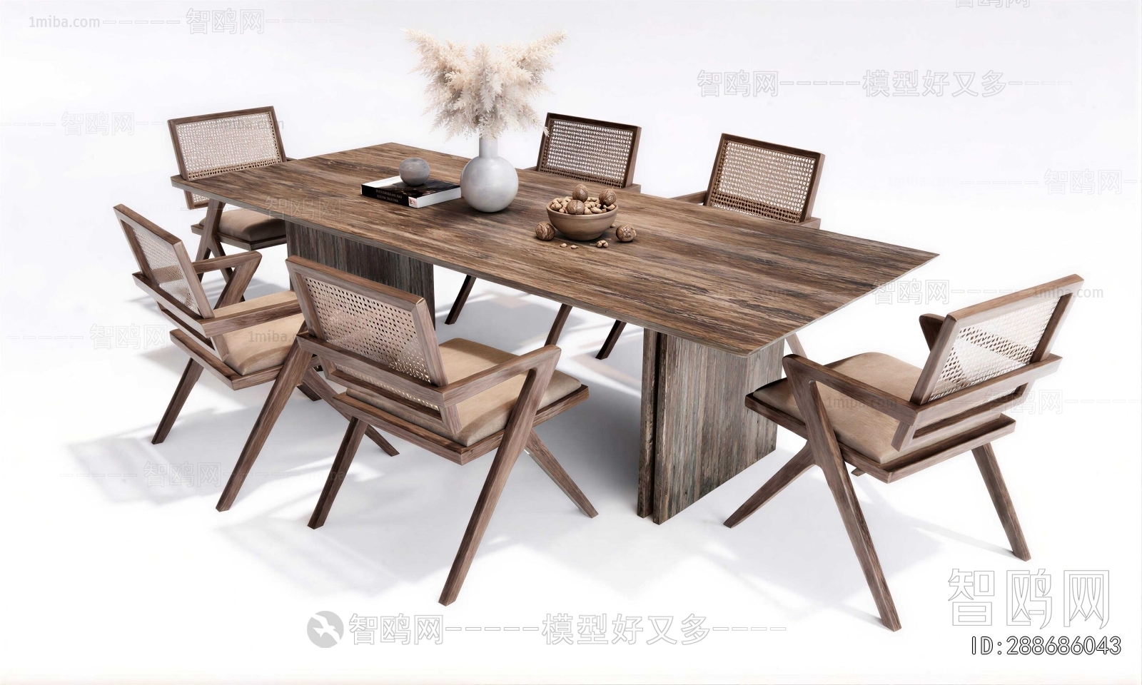 Wabi-sabi Style Dining Table And Chairs