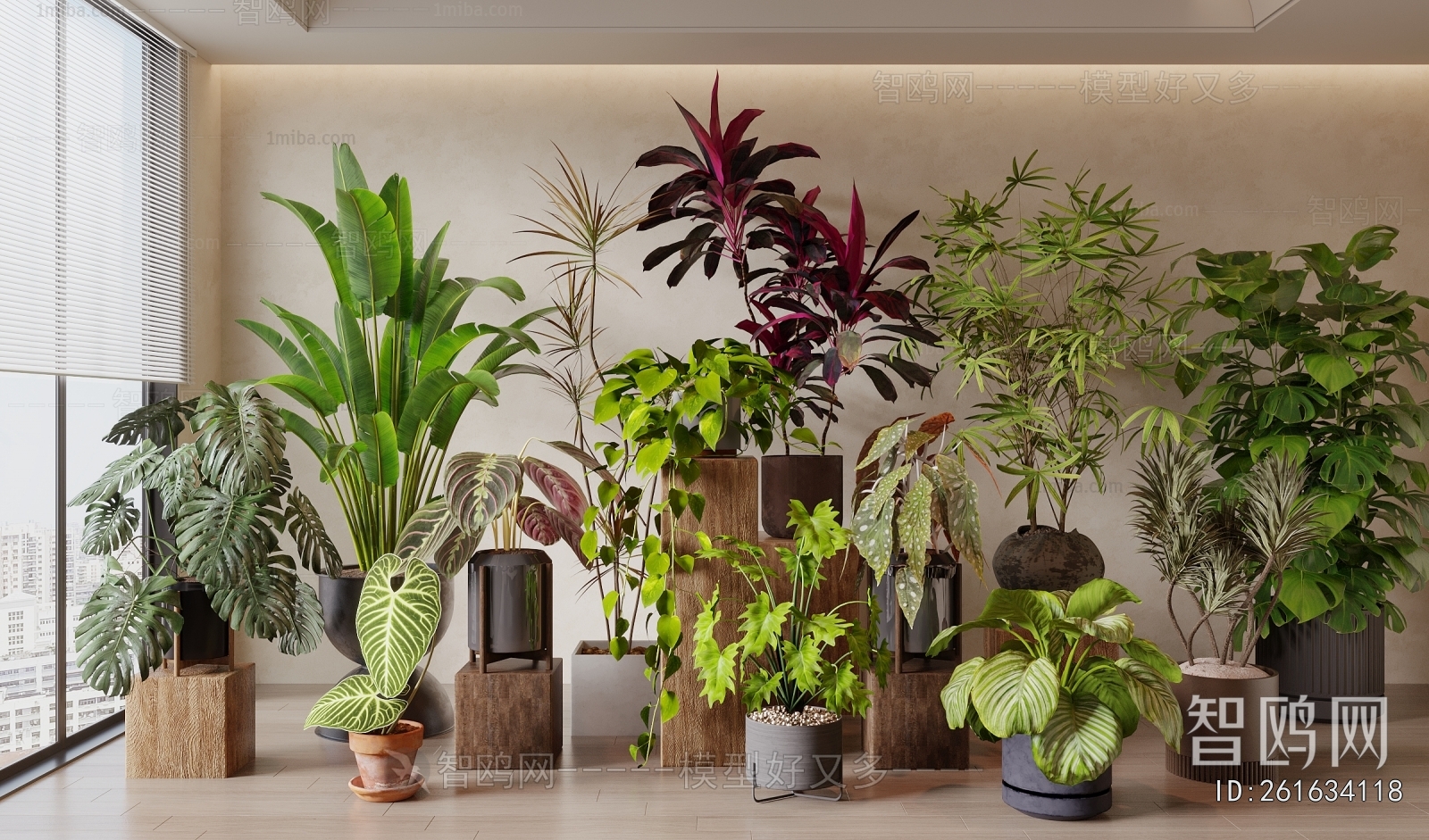 Modern Ground Green Plant Potted Plants