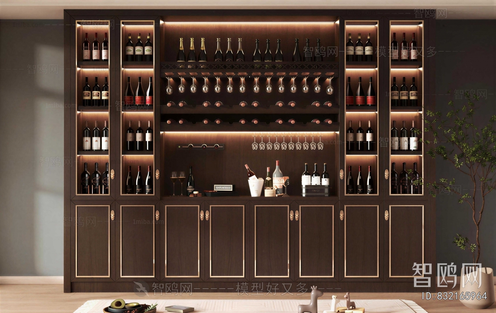 New Chinese Style Wine Cabinet