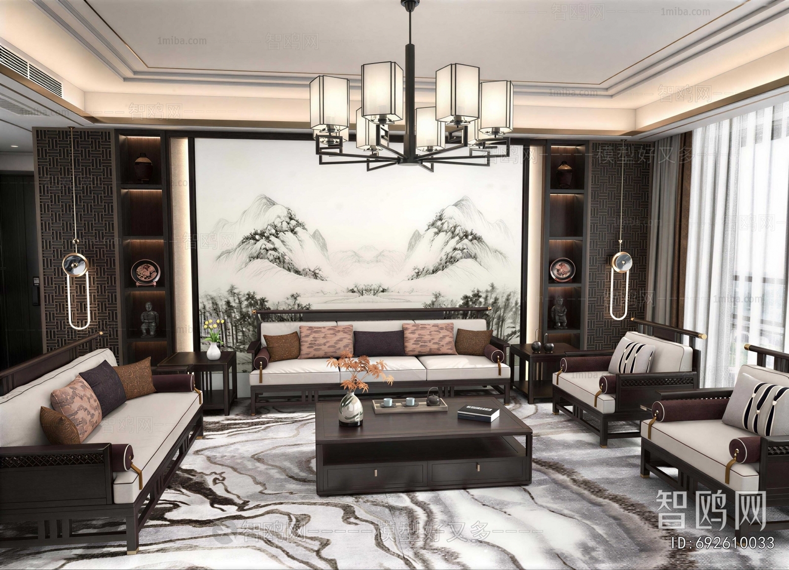 New Chinese Style A Living Room