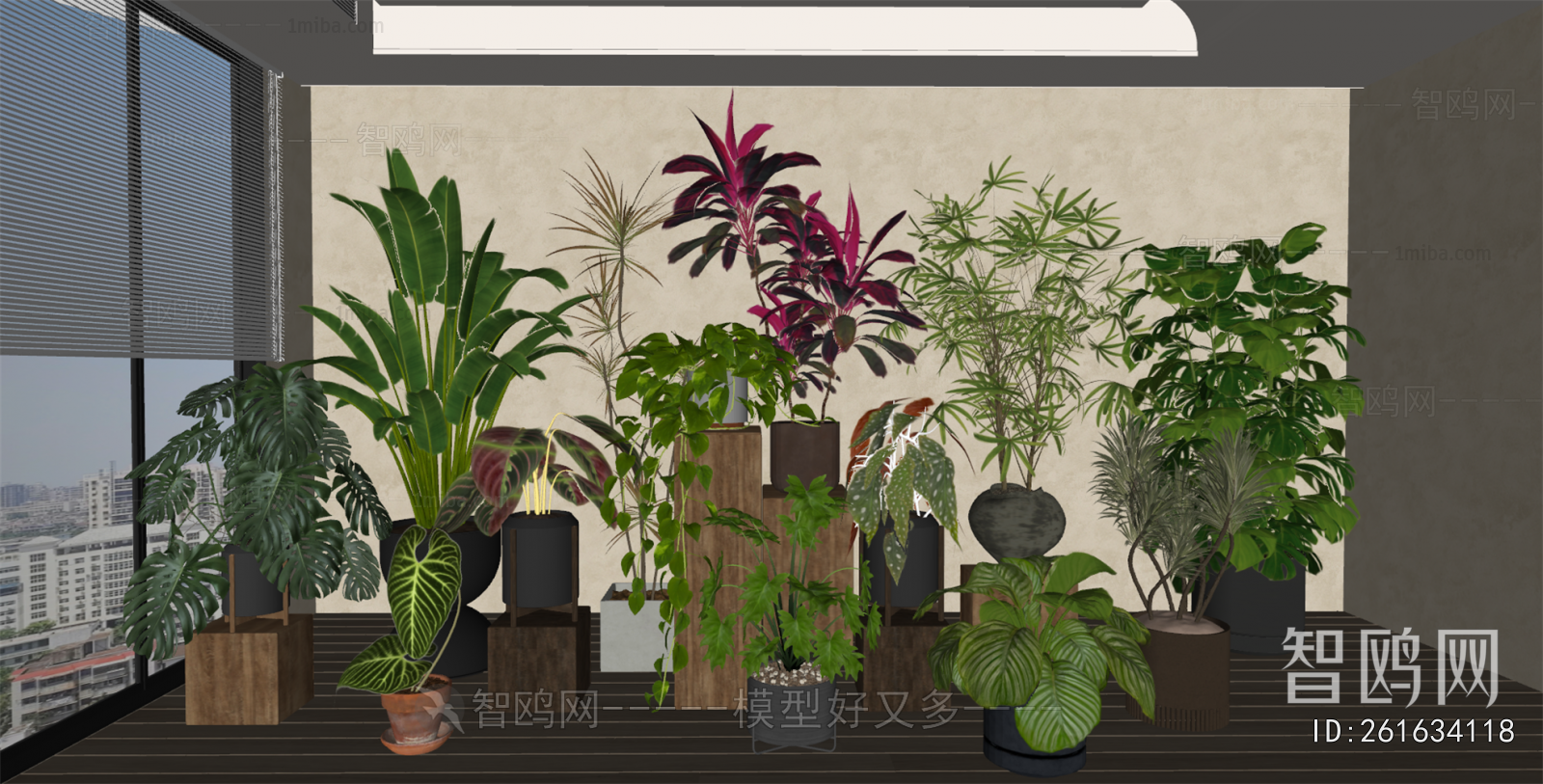 Modern Ground Green Plant Potted Plants