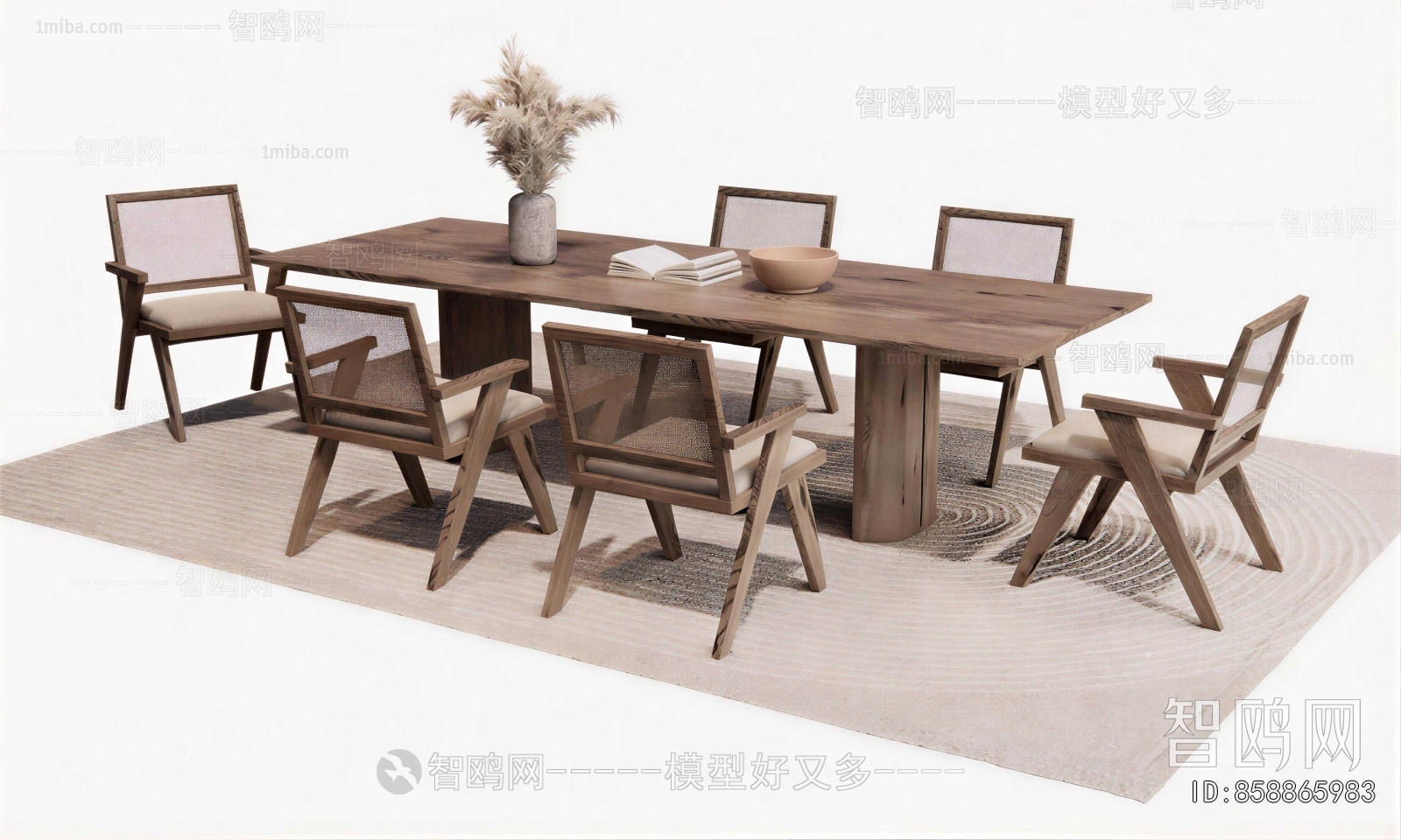 Wabi-sabi Style Dining Table And Chairs