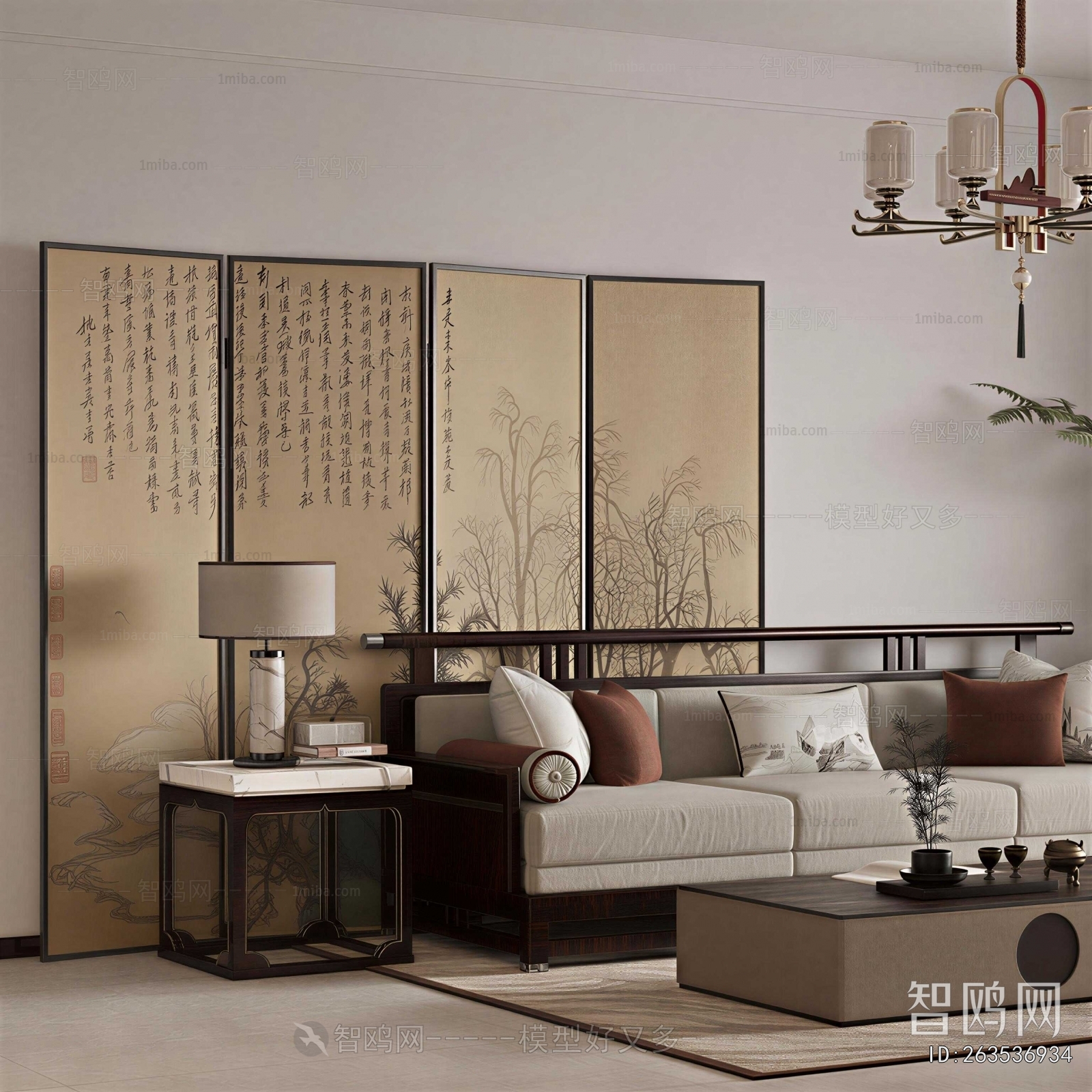 New Chinese Style A Living Room